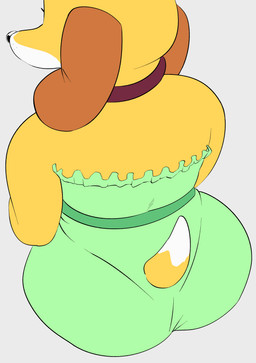 anthro big_butt butt clothed clothed_anthro clothed_female clothing collar dress female grey_background high-angle_view rear_view simple_background solo toonarscontent martha_speaks martha_lorraine canid canine canis domestic_dog mammal absurd_res hi_res tagme