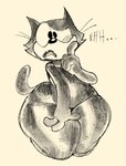 anthro black_body black_fur curvy_figure femboy fur male simple_background solo tail thick_thighs toony whiskers white_background wide_hips solsticespaghetti felix_the_cat_(series) felix_the_cat domestic_cat felid feline felis mammal sketch