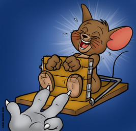 4_fingers anthro blush brown_body brown_fur claws duo eyes_closed feet finger_claws fingers foot_fetish fur fur_tuft head_tuft laugh male mouse_trap open_mouth open_smile restrained restraints sitting smile solo_focus stocks tail teeth text tickle_fetish tickle_torture tickling tickling_feet tongue trap_(contrivance) tuft whiskers white_body white_fur angel_blanco metro-goldwyn-mayer tom_and_jerry jerry_mouse thomas_cat domestic_cat felid feline felis mammal mouse murid murine rodent 2024 artist_name hi_res