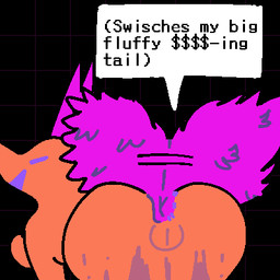 anus balls butt dialogue feral genitals leaf leaf_tail looking_at_viewer looking_back male orange_body rear_view solo tail tail_motion tailwag text slem deltarune undertale_(series) netskie 1:1 2026 english_text low_res