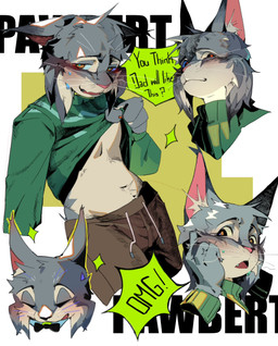 anthro bodily_fluids bottomwear clothing dialogue fur grey_body grey_fur male pants solo sweat hya_noahmadrig disney zootopia pawbert_lynxley canada_lynx felid feline lynx mammal