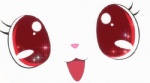 :3 big_iris big_pupils blinking eyelashes female glistening glistening_eyes iris looking_at_viewer open_:3 open_mouth open_smile pupils red_eyes red_pupils small_nose smile solo sparkles sparkling_eyes unknown_artist jewelpet sanrio sega sega_fave ruby_(jewelpet) lagomorph leporid mammal rabbit 2d_animation animated low_res