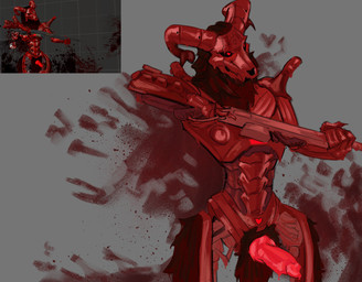 animal_genitalia animal_penis blood blood_drip bodily_fluids canine_genitalia canine_penis covered_in_blood dripping genitals gore gun knot knotted_penis machine male penis ranged_weapon screenshot_redraw solo weapon deader apex_legends electronic_arts garry's_mod respawn_entertainment revenant_(apex_legends) humanoid robot robot_anthro absurd_res hi_res