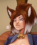 breasts brown_hair female hair inner_ear_fluff purple_eyes solo tuft pablocomics animal_humanoid cat_humanoid felid felid_humanoid feline feline_humanoid humanoid mammal mammal_humanoid hi_res