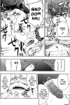 2:3 abdominal_bulge big_dom_small_sub bodily_fluids clenched_teeth comic crying demon dialogue dickpenis dominant duo english_text erection forced genital_fluids genitals greyscale half-erect harusuke hi_res larger_male male male/male monochrome monster open_mouth outcrosser penis precum rape ridged_penis screaming sex size_difference smaller_male tears teeth text