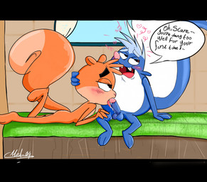 blush bodily_fluids cum cum_in_mouth cum_inside dialogue duo fellatio genital_fluids heart_symbol interspecies lying male male/male oral penile sex text mel_04 nelvana scaredy_squirrel dave_(scaredy_squirrel) scaredy_squirrel_(character) mammal mephitid rodent sciurid skunk tree_squirrel english_text hi_res