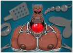 anal_beads anthro ball_gag barazoku bdsm big_ball_gag big_chest bodily_fluids body_hair bondage border bound brown_body dildo drooling duct_tape facial_hair gag gagged grey_hair hair lips looking_at_viewer male military muscular muscular_anthro muscular_male muscular_sub nipple_clamp nipples oversized_ball_gag paddle pecs restraints rope rope_bondage saliva sex_toy sex_toy_background simple_background solo submissive sweat tape thick_lips white_border bondagefanart ggponk sergeant_gates equid equine horse mammal hi_res