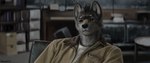 anthro blurred_background book box chair clothing container furniture jacket male shelf shirt sitting sofa solo table topwear geewolf interstellar_(movie) canid canine canis mammal wolf 2024 digital_drawing_(artwork) digital_media_(artwork) hi_res signature