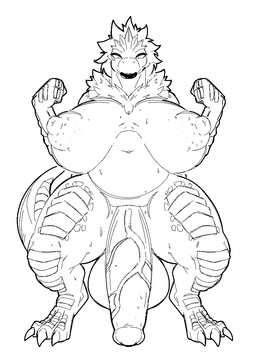 anthro balls belly big_balls big_breasts big_penis breasts genitals gynomorph huge_balls huge_breasts huge_penis intersex lips penis scales solo gayplantsex nintendo pokemon furia_(ncrmadness50) dinosaur fossil_pokemon generation_6_pokemon pokemon_(species) prehistoric_species reptile saurischian scalie theropod tyrannosauroid tyrantrum black_and_white monochrome sketch