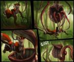 ambiguous_gender anthro anthro_prey arm_grab big_dom_small_sub bound brown_body brown_fur bulge carnivorous_plant coiling countershading detailed_background dipstick_tail dominant duo forced fur glistening leg_grab lifting male male/ambiguous markings monster_pred multicolored_tail oral_vore orange_body orange_fur pitcher_plant plant plant_pred restrained side_eyes size_difference snout_grab soft_vore swallowing tail tail_markings tentacles torso_grab vore white_body white_countershading wrist_grab vorelord canid canine elemental_creature flora_fauna fox mammal monster plant_monster tentacle_creature 6:5 comic hi_res