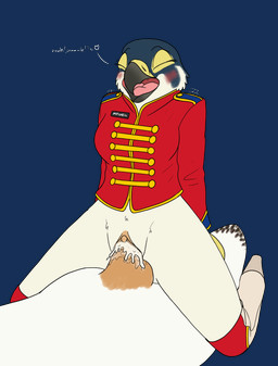anthro aroused blush bodily_fluids boots bottomless breasts clitoris clothed clothing cum cum_in_vagina cum_inside female footwear genital_fluids genitals heart_symbol marching marching_band_uniform no_underwear orgasm orgasm_face penetration sex shoes solo uniform vaginal vaginal_fluids vaginal_penetration vulva fish_birb katie_(fish_birb) avian bird falcon falconid peregrine_falcon alpha_channel hi_res