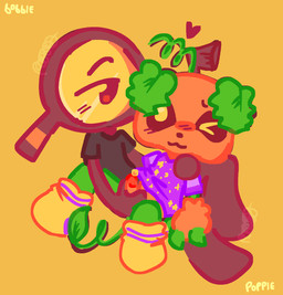 adult_on_child adult_on_young age_difference anthro bodily_fluids clothing dripping duo food for_a_head fruit genital_fluids handjob heart_symbol magnifying_glass male male/male pajamas penile plant precum precum_drip pumpkin pumpkin_head sex sitting yellow_eyes young young_anthro moonkitty03 blushcrunch_studio dandy's_world roblox gourdy_holloway rodger_(dandy's_world) object_head digital_media_(artwork) hi_res