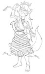 4_fingers 4_toes anthro arms_bent bare_shoulders barefoot big_breasts biped blush blush_lines bottomwear breasts claws clothed clothed_anthro clothed_female clothing cosplay crossover_cosplay crown curvy_figure eyebrows eyelashes fabric feet female fingers fully_clothed fully_clothed_anthro fully_clothed_female hair headgear humanoid_feet humanoid_hands iris long_eyelashes long_hair looking_at_viewer navel no_pupils open_mouth open_smile plantigrade pointy_ears pose prick_ears skirt smile smiling_at_viewer solo standing straight_hair straight_legs tail thin_eyebrows three-quarter_view toe_claws toes topwear dbaru hanna-barbera swat_kats touhou callie_briggs ubame_chirizuka domestic_cat felid feline felis mammal 2025 black_and_white crossover digital_drawing_(artwork) digital_media_(artwork) full-length_portrait hi_res monochrome portrait sketch