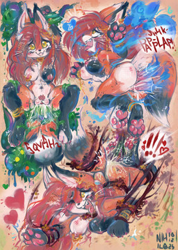 4_toes accessory anal anal_penetration anklet anthro anus arms_above_head arms_tied bdsm blush bodily_fluids bondage bound bracelet breast_squish breasts butt claws collar collar_only cum cum_in_vagina cum_inside cum_on_butt disembodied_penis double_penetration ear_piercing ear_ring ejaculation fangs feet female flower genital_fluids genitals gold_(metal) gold_jewelry goo_tentacles hair hair_accessory jewelry legs_tied looking_at_viewer lying male male/female neck_tied nipple_piercing nipples nude nude_anthro nude_female on_back on_front one_eye_closed open_mouth open_smile pawpads paws penetration penis piercing pink_nipples pink_pawpads plant plant_tentacles pubes red_hair restrained restrained_by_tentacles ring_piercing saliva saliva_on_tongue saliva_string sex slime_penetration smile solo spread_legs spreading squish suspended_via_tentacles suspension tears teeth tentacle_penetration tentacle_sex tentacles toe_claws toes tongue tongue_out vaginal vaginal_penetration vine_bondage vine_tentacles vines vulva yellow_eyes nihilochannel canid canine fox goo_creature mammal spirit absurd_res digital_media_(artwork) digital_painting_(artwork) hi_res multiple_scenes painting_(artwork)