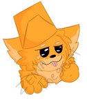 anthro blep bucket container fluffy intersex intersex/intersex orange_body paws raised_paw smile solo tongue tongue_out zenyathegreatt kaiju_paradise catte_(kaiju_paradise) felid feline gootraxian mammal