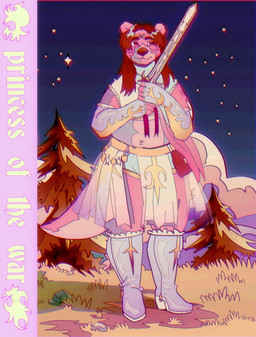 anthro boots brown_eyes brown_hair clothing crop_top detailed_background female footwear gloves hair handwear melee_weapon scarf shirt shoes solo sword topwear transparent_fabric weapon strawb5rryotter strawb5rryotter_(character) mammal mustelid otter absurd_res hi_res trans_(lore) trans_woman_(lore)