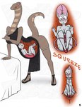 anthro bed black_clothing black_dress black_footwear black_shoes blush bottomless breasts brown_body brown_scales clothed clothing dress duo female female/female footwear forked_tongue fur furniture genitals grey_body grey_fur internal larger_female larger_pred licking licking_lips long_ears oral_vore partially_clothed pussy raised_tail red_clothing red_dress red_eyes red_footwear red_shoes scales shoes size_difference smaller_female solo tail tongue tongue_out vore ketsup cobra mammal mouse murid murine reptile rodent scalie snake distracting_watermark hi_res watermark