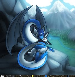 2_penises 3_toes animal_genitalia animal_penis animal_vulva blue_body blue_penis blush bodily_fluids canine_genitalia canine_vulva duo erection feet female female_penetrated feral fur genital_fluids genitals hemipenes horn male male/female male_penetrating male_penetrating_female multi_genitalia multi_penis open_mouth penetration penile penile_penetration penis penis_in_vagina sex smile tail text toes tongue vaginal vaginal_fluids vaginal_penetration vulva white_body white_fur wings rymherdier nintendo pokemon ithilwen_galanodel marama dragonair eevee generation_1_pokemon mammal pokemon_(species) scalie absurd_res digital_media_(artwork) english_text hi_res url