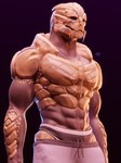 abs biceps bodypaint bottomwear clothed clothing face_paint male muscular muscular_male pants pecs solo standing sweatpants teeth topless underwear kagekave bioware electronic_arts mass_effect verros alien humanoid turian 3:4 3d_(artwork) digital_media_(artwork) hi_res