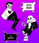 bone duo heart_symbol looking_at_viewer not_furry skeleton text unknown_artist off_(game) undertale undertale_(series) sans_(undertale) zacharie_(off) animated_skeleton undead english_text