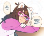 dialogue eyewear female glasses looking_at_viewer text luxar92 dandee_(character) felid lion mammal pantherine english_text