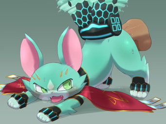ambiguous_feral ambiguous_focus ambiguous_gender ambiguous_penetrated ambiguous_penetration arm_tuft ass_up bestiality bodily_fluids breath cheek_tuft clothed clothed_feral clothing disembodied_penis duo facial_tuft fangs feral feral_focus feral_penetrated fur genital_fluids genitals green_body green_eyes green_fur half-closed_eyes human_on_feral human_penetrating human_penetrating_ambiguous human_penetrating_feral interspecies male male/ambiguous male_penetrating male_penetrating_ambiguous narrowed_eyes open_mouth paws penetration penis pink_inner_ear quadruped saliva sex side_view solo_focus sweat teeth tongue tongue_out tuft beageiso konami yu-gi-oh! majespecter_cat felid feline human mammal 2024 4:3 cel_shading character_request digital_drawing_(artwork) digital_media_(artwork) hi_res shaded
