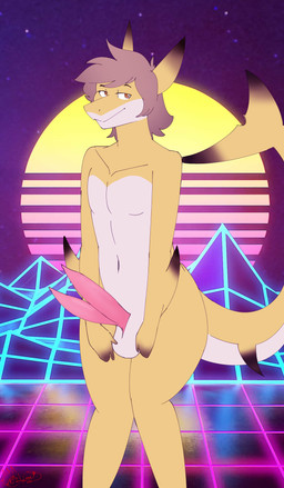1980s_theme anthro balls erection femboy fin genitals grid hair looking_at_viewer male multi_genitalia multi_penis nude penis smile smug solo sun synthwave text thick_thighs commanderthings aquatic fish mammal shark 2020 absurd_res digital_media_(artwork) english_text hi_res