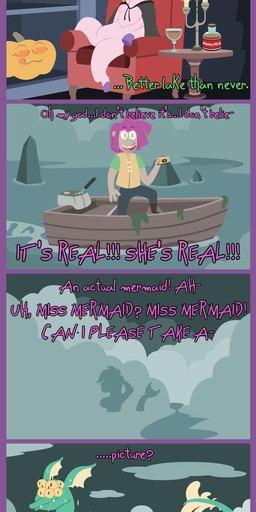 boat boots camera cape clothing duo fangs female feral fog food footwear fruit fur green_body green_eyes green_scales hair holidays horn lake larger_female life_jacket male male/female membrane_(anatomy) multi_eye night pink_body pink_fur pink_hair plant pumpkin pupils red_hair scales shoes size_difference slit_pupils teeth text vehicle watercraft webbed_hands yellow_sclera shane_frost halloween pilk shane_frost_(goat) bovid caprine goat human mammal monster sea_serpent absurd_res comic english_text hi_res long_image tall_image