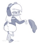 anthro beak big_butt bottomless bottomwear butt clothed clothing eyewear female goggles jacket scarf shorts solo topwear scobionicle99 disney ducktales ducktales_(2017) della_duck anatid anseriform avian bird duck