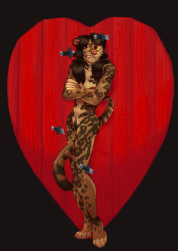 anthro bodily_fluids brown_hair covering covering_self crossed_arms female genital_fluids hair knife knife_play nude peeing pigtails pubes scared skinny solo standing tail throwing_knife urine watersports wetting azaroteu felid feline leopardus mammal margay absurd_res hi_res