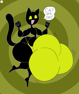 4_fingers anthro bar_emanata big_bulge black_body black_fur bulge clothing curvy_figure detailed_bulge dialogue emanata eyelashes femboy fingers fur green_eyes huge_bulge hyper hyper_bulge logo male one_leg_up open_mouth open_smile raised_leg raised_tail small_waist smile solo speech_bubble tail text thick_thighs thong underwear whiskers wide_hips thatdawgmurray zimmer_twins 13_(zimmer_twins) domestic_cat felid feline felis mammal absurd_res aliasing artist_logo artist_name digital_media_(artwork) english_text hi_res signature