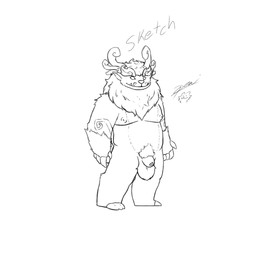 3_toes 4_fingers animal_genitalia anthro antlers balls belly body_hair claws eyebrows feet finger_claws fingers fur fur_markings genitals happy_trail horn male mane markings nipples no_irises no_pupils overweight overweight_anthro overweight_male sheath simple_background solo standing text thick_eyebrows toe_claws toes tusks whisker_spots white_background demi_owo league_of_legends riot_games tencent willump_(lol) yeti 1:1 2025 artist_name digital_drawing_(artwork) digital_media_(artwork) full-length_portrait hi_res portrait signature sketch