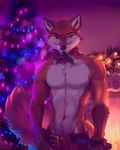 anthro belt christmas_clothing christmas_lights christmas_tree clothing fur harness holidays holly_(plant) male open_belt orange_body orange_fur plant solo tree unbuckled_pants white_body white_fur koul christmas scott_(scottthefox94) canid canine fox humanoid mammal hi_res