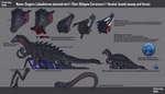 ambiguous_gender blue_eyes claws egg feet feral grey_body group horn multi_eye multi_leg multi_limb open_mouth red_eyes scales suction_cup tentacles text toes unusual_anatomy avian-king alien jellydragon absurd_res english_text hi_res model_sheet