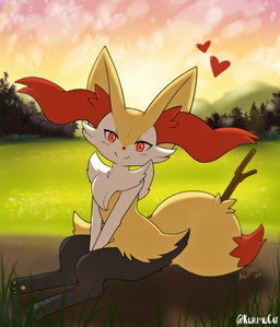 3_toes ambiguous_anthro ambiguous_gender anthro arm_tuft big_tail biped black_body black_fur blush blush_lines cheek_tuft chest_tuft detailed_background digitigrade dipstick_tail eyelashes facial_tuft feet flat_chested fluffy front_view fur grass hands_between_legs heart_symbol holidays inner_ear_fluff looking_at_viewer markings multicolored_body multicolored_fur nude_ambiguous nude_anthro object_in_tail orange_body orange_eyes orange_fur orange_tail outside pawpads paws pink_pawpads plant pointy_ears prick_ears shoulder_tuft sitting smile smiling_at_viewer solo stick stick_in_tail sunset tail tail_markings three-quarter_view toes tuft two_tone_tail white_body white_fur yellow_body yellow_fur yellow_tail kurimucat nintendo pokemon valentine's_day braixen canid canine generation_6_pokemon mammal pokemon_(species) 2026 dated digital_drawing_(artwork) digital_media_(artwork) english_description full-length_portrait hi_res portrait shaded signature female_(lore)
