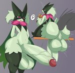 anal anthro balls big_balls big_butt big_penis butt duo fur genitals green_body green_fur huge_balls huge_butt huge_penis hyper hyper_genitalia hyper_penis male male/male penis sex solo_focus thick_thighs cyberlord1109 nintendo pokemon generation_9_pokemon meowscarada pokemon_(species) absurd_res hi_res