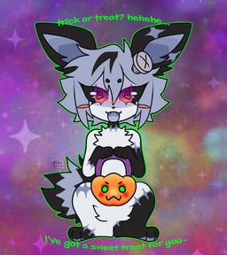 >:3 arm_scar black_body black_fur black_sclera blush chest_tuft circle_eyebrows ear_scar eyebrows fangs female feral fur green_outline green_text hair multicolored_hair neck_scar outer_highlight outline patch_(marking) pumpkin_basket pupils red_eyes rosy_cheeks scar screw_in_head sharp_teeth simple_background solo teeth text tuft two_tone_hair two_tone_tail unusual_pupils white_body white_fur justiceposting nintendo pokemon frankie_(omnibat) eeveelution generation_1_pokemon jolteon pokemon_(species) absurd_res hi_res