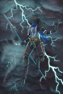 4_toes accessory anthro armor belt biped blue_eyes bottomwear breasts claws clothed clothing cloud detailed_background electricity electricity_manipulation elemental_manipulation fangs feet female fingers footwear fur furgonomic_footwear furgonomics hair hair_accessory holding_melee_weapon holding_object holding_weapon knife levitating levitation lightning looking_at_viewer magic magic_user markings melee_weapon multicolored_body multicolored_fur outside polearm snaggle_tooth solo spear spikes teeth toes topwear weapon yellow_sclera dawnlux blizzard_entertainment mythology warcraft air_creature canid canine elemental_creature living_cloud mammal mythological_canine mythological_creature werecanid werecanine werecreature werewolf worgen 2:3 absurd_res digital_media_(artwork) hi_res