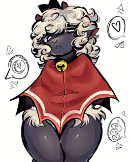 anthro bell bell_collar clothing collar crown eyelashes female front_view fur grey_body headgear heart_symbol horn multicolored_body occult_symbol pentagram robe simple_background solo speech_bubble symbol tentacles thick_thighs white_background white_body white_fur h0t-garbage cult_of_the_lamb massive_monster_(studio) lamb_(cult_of_the_lamb) red_crown_(cult_of_the_lamb) bovid caprine mammal sheep 4:5 absurd_res hi_res shaded signature