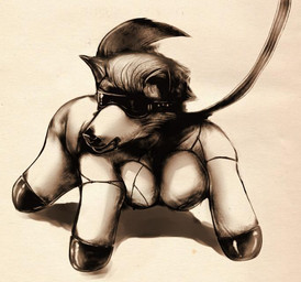 4_missing_limbs all_fours amputee anthro breasts disability female leash quadruple_amputee solo stump_cap hellodoctor canid canine canis domestic_dog mammal