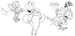 2_tails accessory anthro bedroom_eyes belly belly_grab belly_squeeze belly_squish big_butt blush bodily_fluids breasts bridal_carry butt butt_grab carrying_another carrying_partner clothed clothing dress duo eating eating_food embarrassed eyelashes female food footwear frilly frilly_clothing frilly_panties frilly_underwear frown fur gloves groping_from_behind hair_accessory hairband hand_on_butt handwear holding_butt holding_doughnut holding_food holding_object larger_female leg_grab looking_at_another looking_at_partner low-angle_view male male/female minidress multi_tail narrowed_eyes open_frown open_mouth overweight overweight_anthro overweight_female panties pastry seductive shocked shoes short_tail shy simple_background size_difference slightly_chubby slightly_chubby_anthro slightly_chubby_female small_breasts smaller_male smile solo speech_bubble squish struggling sweat sweatdrop tail talking_to_another talking_to_partner text thick_thighs thigh_grab underwear upskirt walking weight_conscious weight_teasing white_background wide_eyed ultrahand sega sonic_the_hedgehog_(series) amy_rose miles_prower canid canine eulipotyphlan fox hedgehog mammal absurd_res black_and_white english_text hi_res monochrome multiple_images