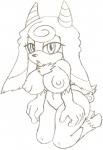 anthro big_breasts biped breasts chest_tuft curls erect_nipples female fur hooves horn kneeling long_ears nipples nude simple_background sitting solo swirl tuft warpzoan sega sonic_the_hedgehog_(series) cotton_candy_(bit-small) fan_character bovid caprine domestic_sheep mammal sheep hi_res sketch