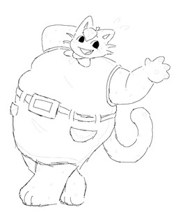 3_toes 4_fingers anthro barefoot belt blush blush_lines bodily_fluids bottomwear breasts clothing curled_tail eyebrows fangs feet female fingers food fruit fur gesture hand_behind_head leaf leaf_hair markings medium_breasts obese obese_anthro obese_female open_mouth open_smile orange_(fruit) overweight overweight_anthro overweight_female pawpads plant plant_hair pockets pseudo_hair shirt shorts simple_background sleeveless_shirt small_eyebrows smile solo spots spotted_body spotted_fur sweat sweatdrop tail teeth three-quarter_view toes topwear waving whiskers white_background ultimadmt animal_crossing nintendo tangy_(animal_crossing) domestic_cat elemental_creature felid feline felis flora_fauna food_creature living_fruit mammal 2026 guide_lines hi_res monochrome portrait sketch