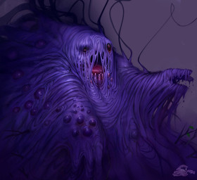 ambiguous_gender goo-connected_lips nightmare_fuel purple_body red_eyes simple_background sludge solo what what_has_science_done soupandbutter nintendo pokemon generation_1_pokemon goo_creature muk pokemon_(species) absurd_res hi_res