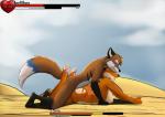 2017 ambiguous_penetration anthro breasts butt canid canine clenched_teeth competition cum_meter duo eyes_closed female female_penetrated fox from_behind_position gameplay_mechanics gui health_bar luskfoxx male male/female male_penetrating male_penetrating_female mammal nipples open_mouth outside pawpads penetration red_fox sex sexual_competition sexual_fight speed_bump_position tail teeth true_fox umpherio