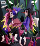 black_hair boots bound clothing footwear hair hands_tied male pointy_nose shoes skinny smile solo suspension vein wings homunculus100 deltarune undertale_(series) spamton_g._spamton spamton_neo darkner humanoid living_puppet winged_humanoid hi_res