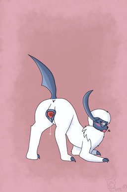 animal_genitalia animal_vulva anus blue_body blue_fur bodily_fluids canine_genitalia canine_vulva claws eyewear female feral fur gaping gaping_vagina genital_fluids genitals glasses pink_background simple_background solo spread_vulva spreading tail teeth text vaginal_fluids vulva wearing_glasses white_body white_fur evee123 nintendo pokemon aria_(evee123) absol generation_3_pokemon mammal pokemon_(species) absurd_res hi_res