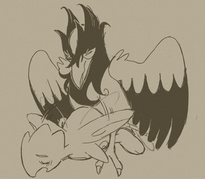 ambiguous_gender cloacal cloacal_kiss duo eyes_closed feral feral_on_feral flapping_wings male male/ambiguous raised_wings sex tail tail_motion tailwag wings binkybnuuy nintendo pokemon avian corvisquire generation_2_pokemon generation_8_pokemon pokemon_(species) togetic male_(lore)