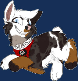 ambiguous_gender black_nose blue_eyes brown_body brown_fur collar collar_tag deathly_hallows digitigrade feral fur grey_body grey_fur grin head_tuft kerchief looking_at_viewer neckerchief neckwear outline paws pink_nose red_kerchief red_neckerchief short_tail simple_background smile smiling_at_viewer solo tail teeth transparent_background tuft two_tone_nose white_body white_collar white_fur white_outline crownedvictory australian_shepherd canid canine canis domestic_dog herding_dog mammal pastoral_dog sheepdog 2015 alpha_channel digital_drawing_(artwork) digital_media_(artwork) flat_colors