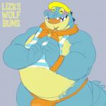 anthro belly blue_body blush bulge clothed clothing hat headgear headwear male obese obese_anthro obese_male overweight overweight_anthro overweight_male scarf shirt smile solo speedo swimwear topwear visor_cap likzbuns wolfbuns lifewonders tokyo_afterschool_summoners makara_(tas) crocodile crocodilian reptile scalie 1:1 2017 absurd_res hi_res